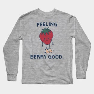 Feeling Berry Good! 8-Bit Pixel Art Strawberry Long Sleeve T-Shirt